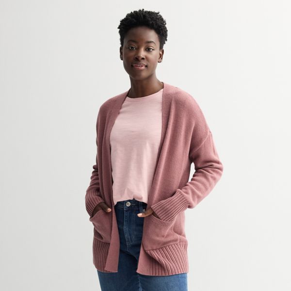 

Женский удлиненный кардиган с открытым передом Sonoma Goods For Life, цвет mai mauve