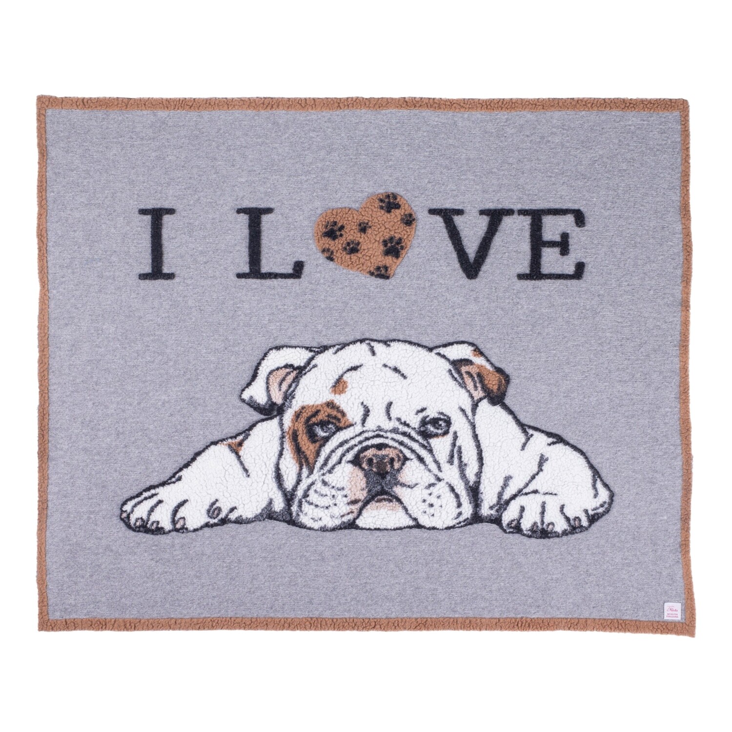 

Плед из вареной шерсти - I Love English Bulldog i nastri di Mirta