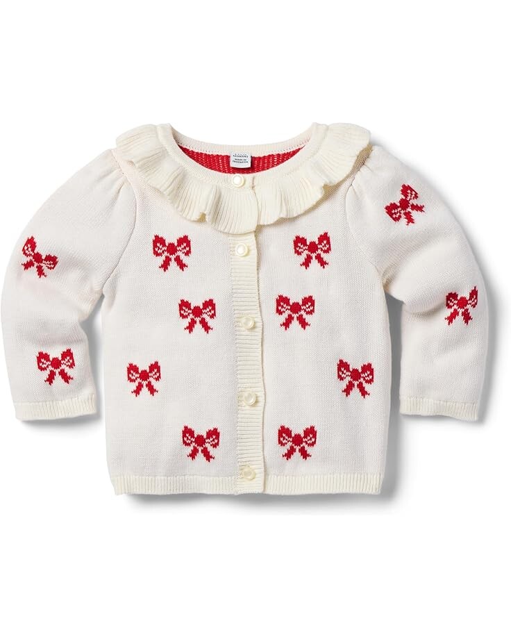 

Свитер Janie and Jack Bow Icon Ruffle Cardigan, кремовый