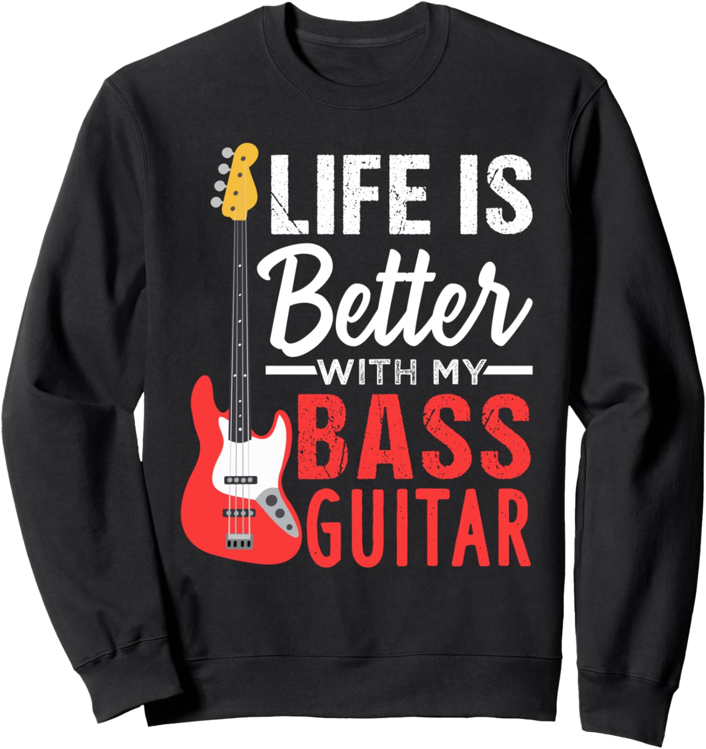 

Толстовка дизайн бас-гитары, унисекс Bassist Design-Ideen Fur Bassgitarren-Musiker, черный