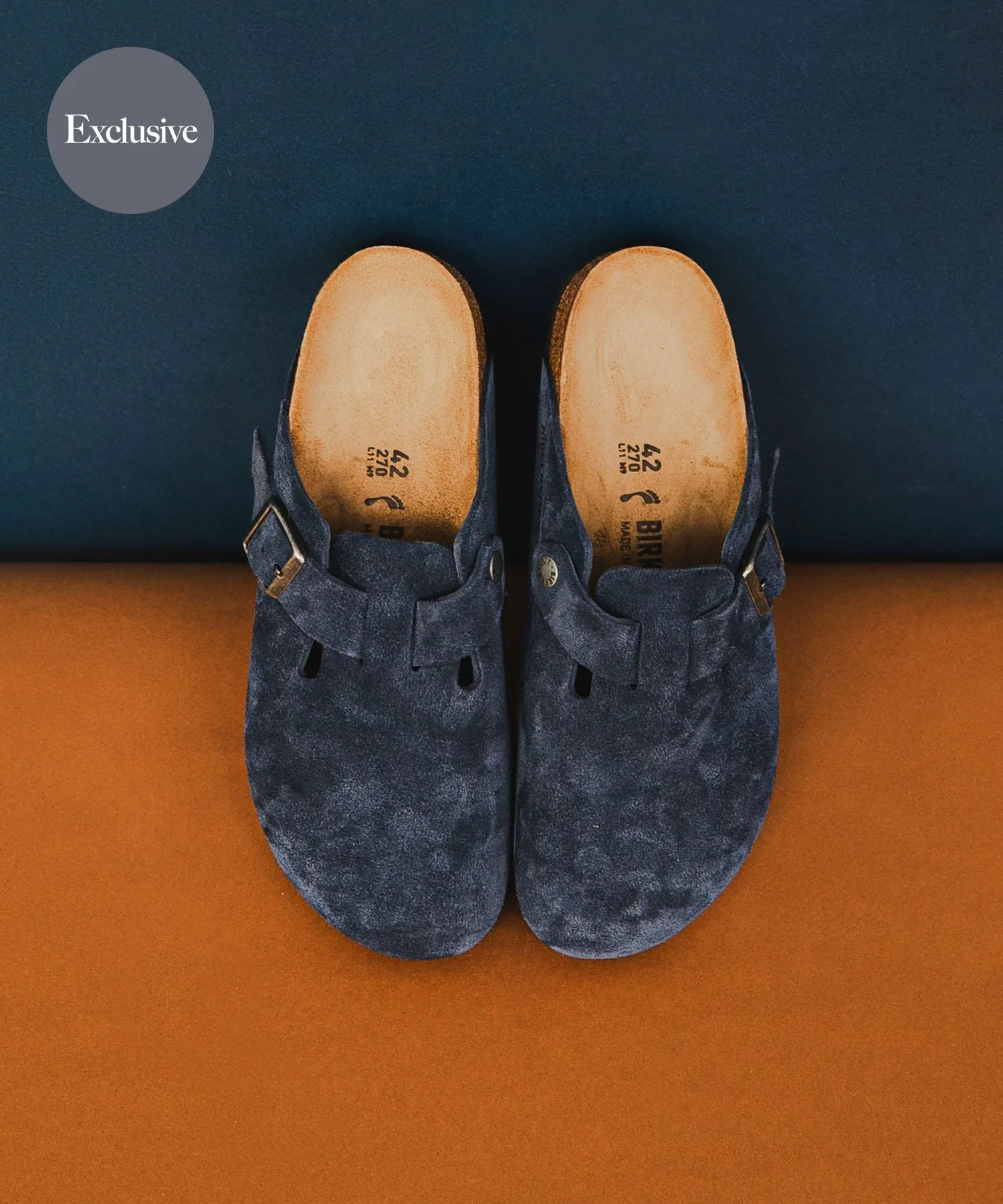 Сандалии Эксклюзивная модель BIRKENSTOCK Boston (узкая) Urban Research, New Navy — фото 2