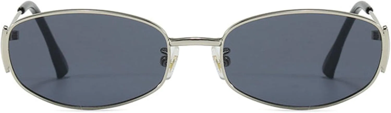 

Willochra Модные ретро-солнцезащитные очки овальной формы для женщин, дизайнерские очки в винтажном стиле 90-х, классические металлические солнцезащитные очки, C2