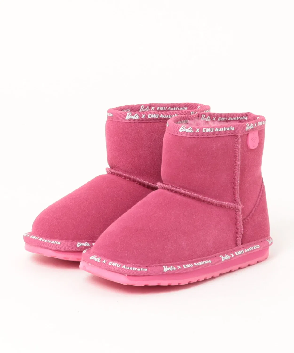 Детские ботинки Barbie Wallaby Mini EMU Australia из замши и мериносовой шерсти, розовые