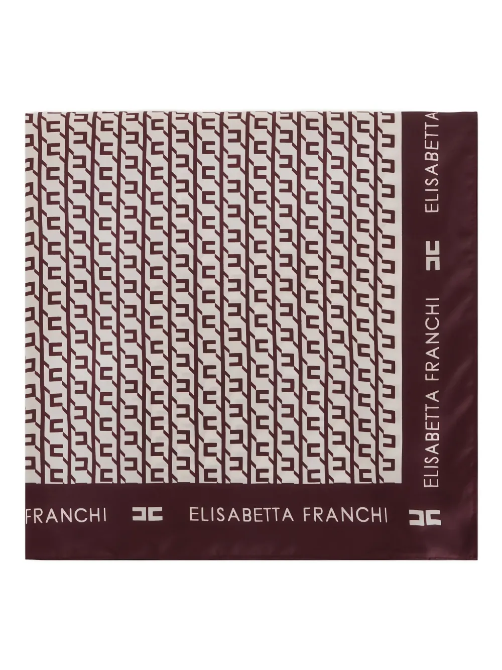 

Квадратный шелковый платок с принтом Elisabetta Franchi, нейтральный
