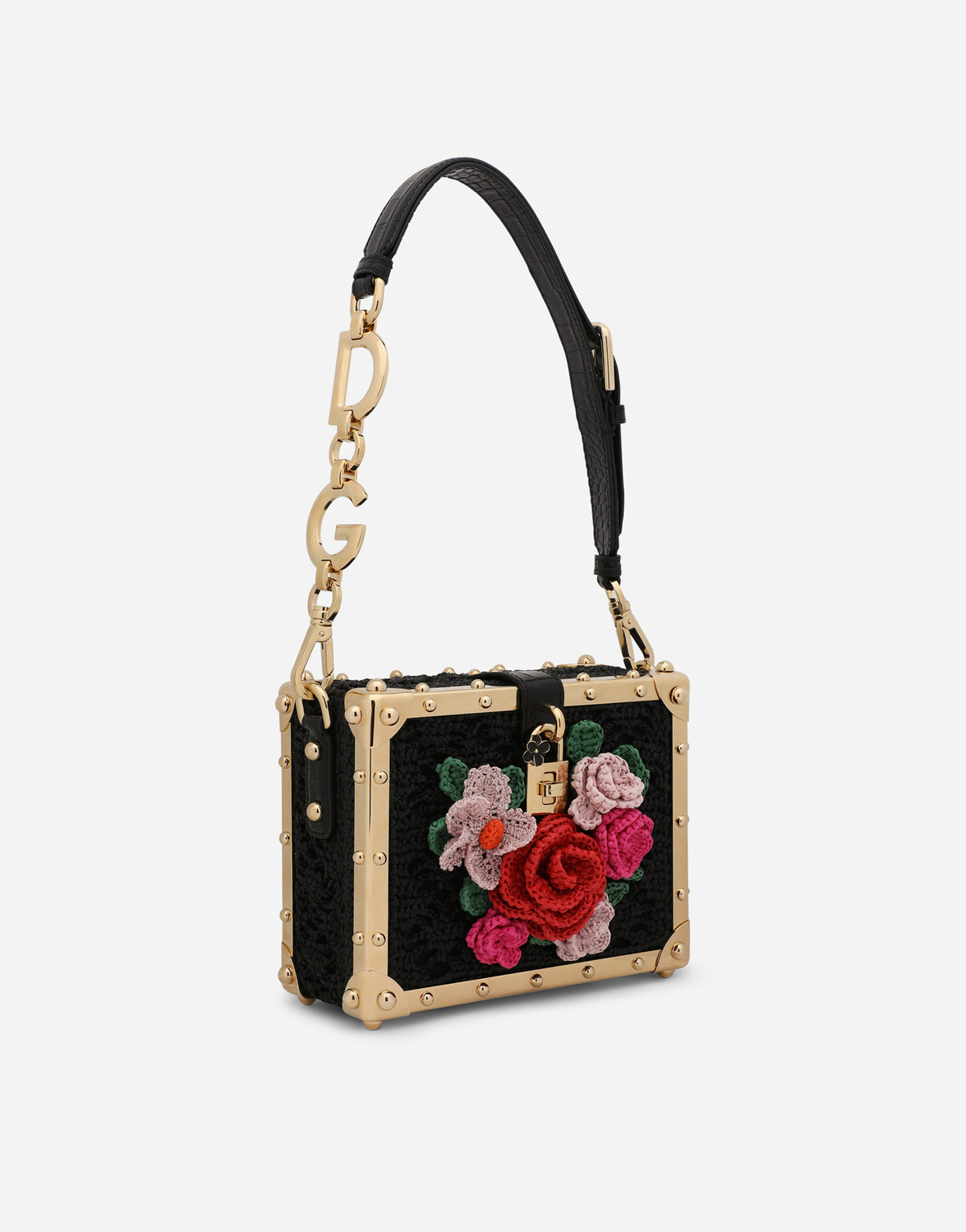 Сумка dolce box из рафии, связанной крючком Dolce & Gabbana, мультиколор — фото 3
