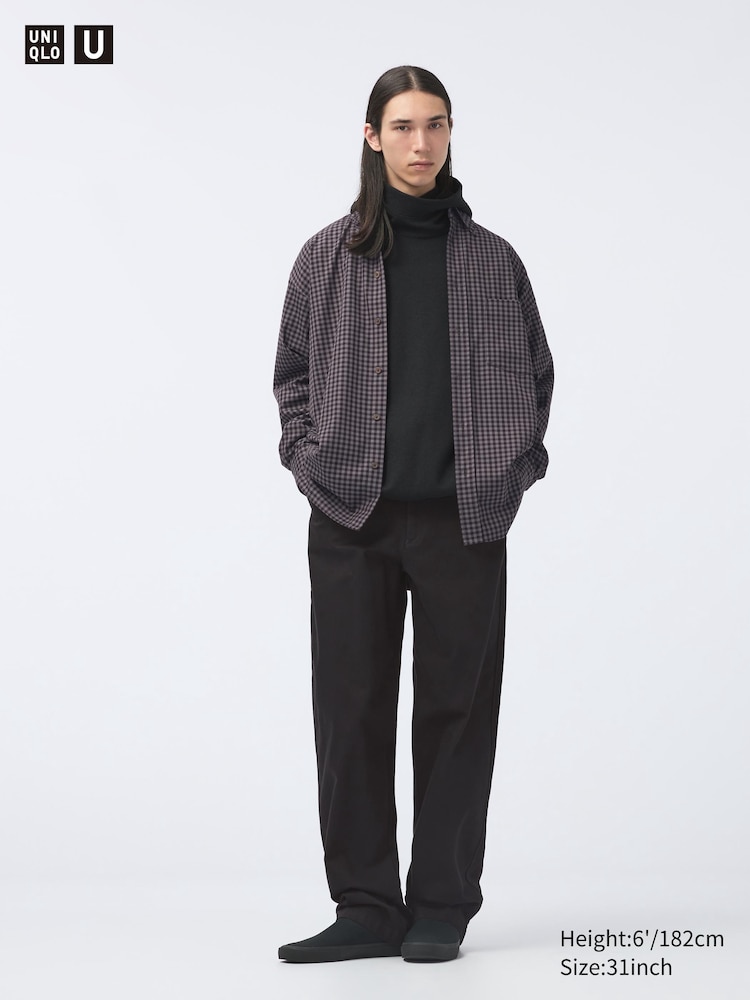 

Широкие брюки-чинос длинные Uniqlo, цвет 09 черный