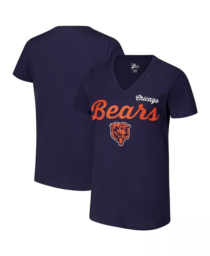 

Женская темно-синяя футболка Chicago Bears с V-образным вырезом после сезона G-III 4Her by Carl Banks