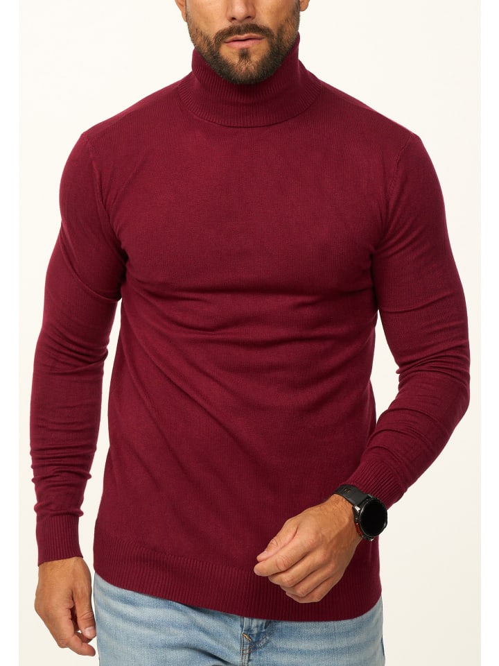 

Водолазка - тонкий облегающий свитер для мужчин бордового цвета. DAILY COTTON