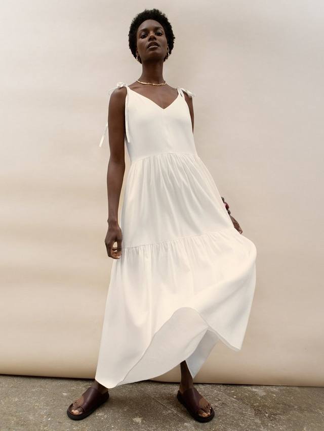 

Тирный макси-сарафан с завязками Ro&Zo, Natural