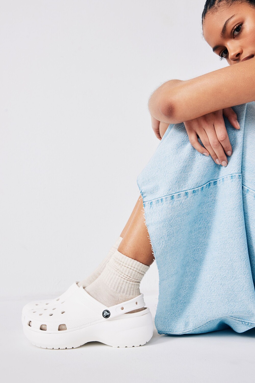 

Сабо платформы Crocs, белый