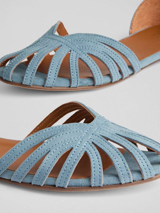 Замшевые сандалии на плоской подошве aubrey L.K.Bennett, цвет Powder Blue — фото 3