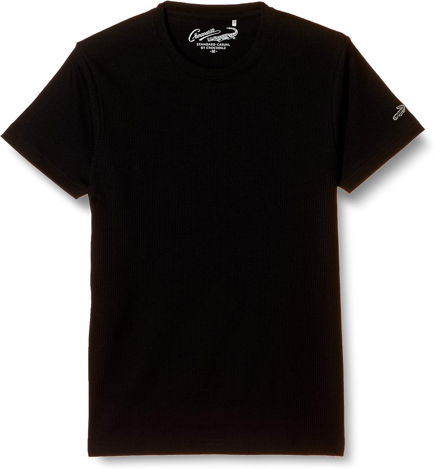 

Мужская футболка с коротким рукавом и круглым вырезом Crocodile, увлажняющая, эластичная, черный