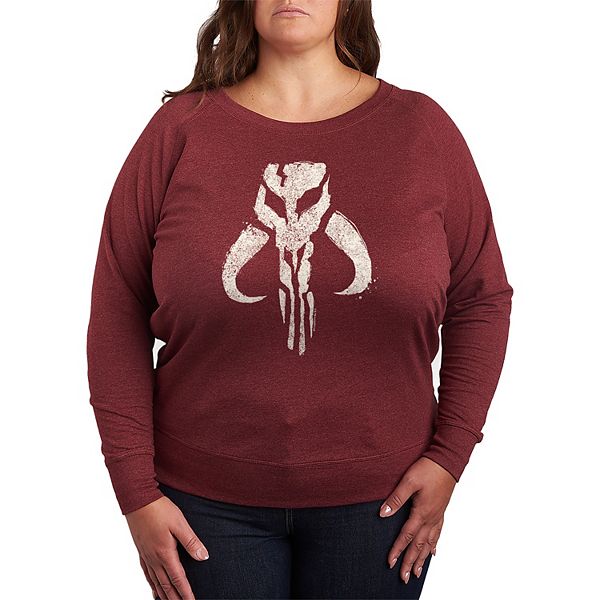 

Футболка с длинным рукавом The Mandalorian Icon French Terry plus size Star Wars, Heather Maroon