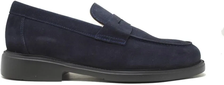 ZAPATONEE Мужские синие мокасины из натуральной кожи