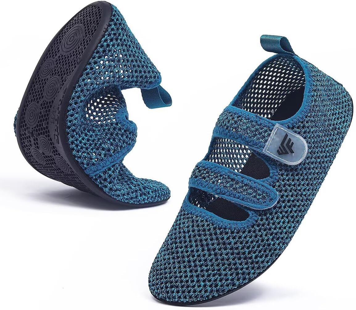 

Водные тапочки для женщин и мужчин для пляжа и плавания - Нескользящие, быстросохнущие носки для воды с регулируемыми ремешками Feelaces, синий