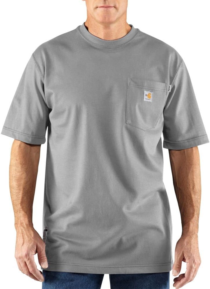 

Carhartt мужская огнестойкая футболка с коротким рукавом Force Cotton, Light Gray