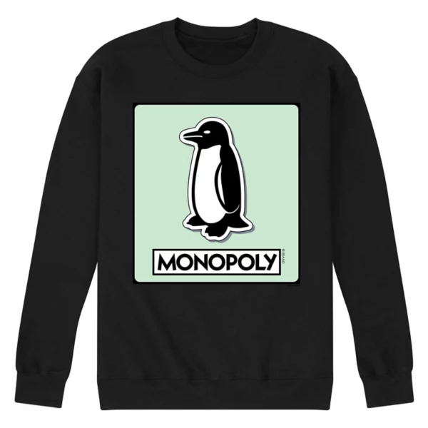 

Мужская флисовая толстовка с жетонами для игры «Пингвин» в Монополию Licensed Character, черный