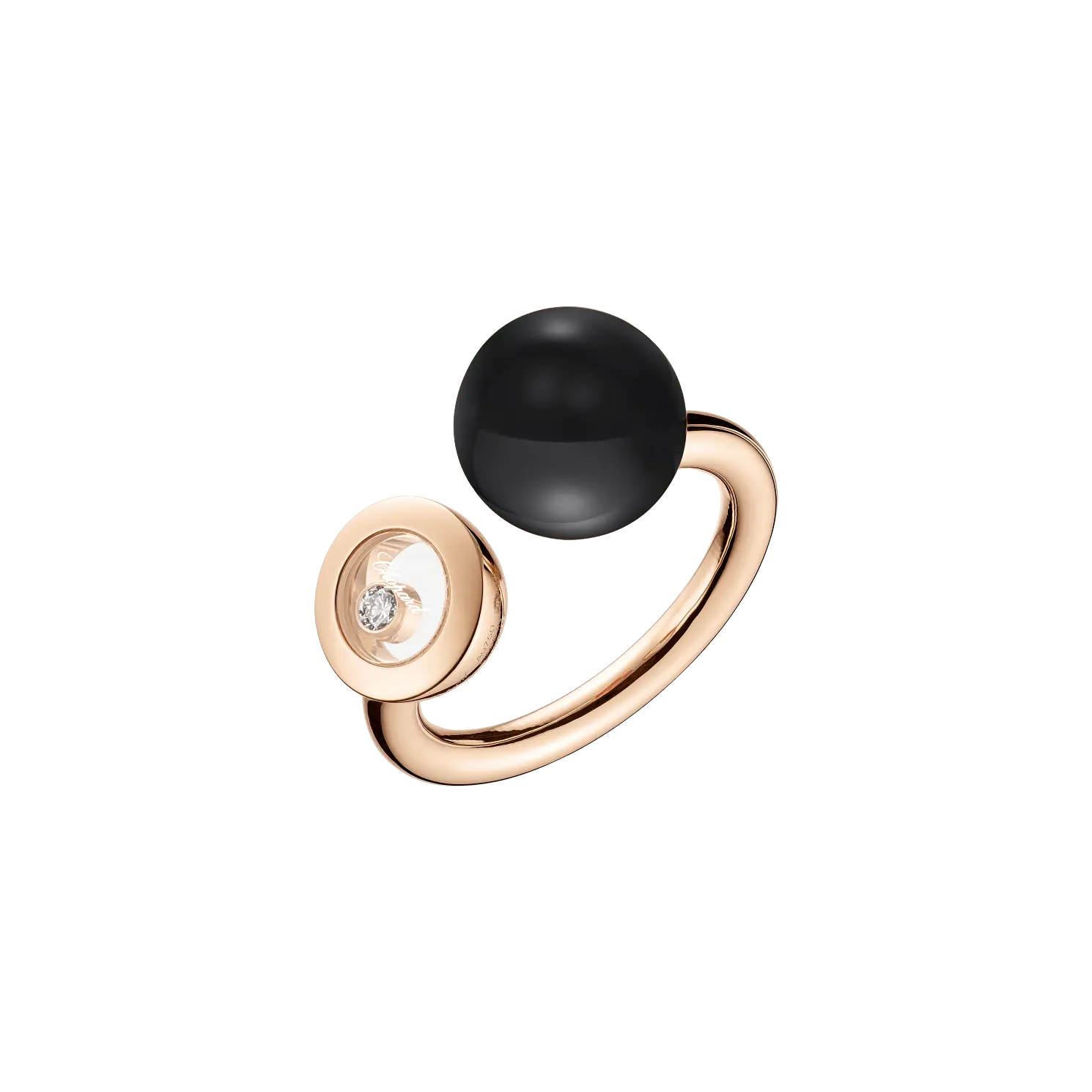

Кольцо Chopard Happy Diamonds Planet - Кольцо, розовое золото, бриллианты, оникс