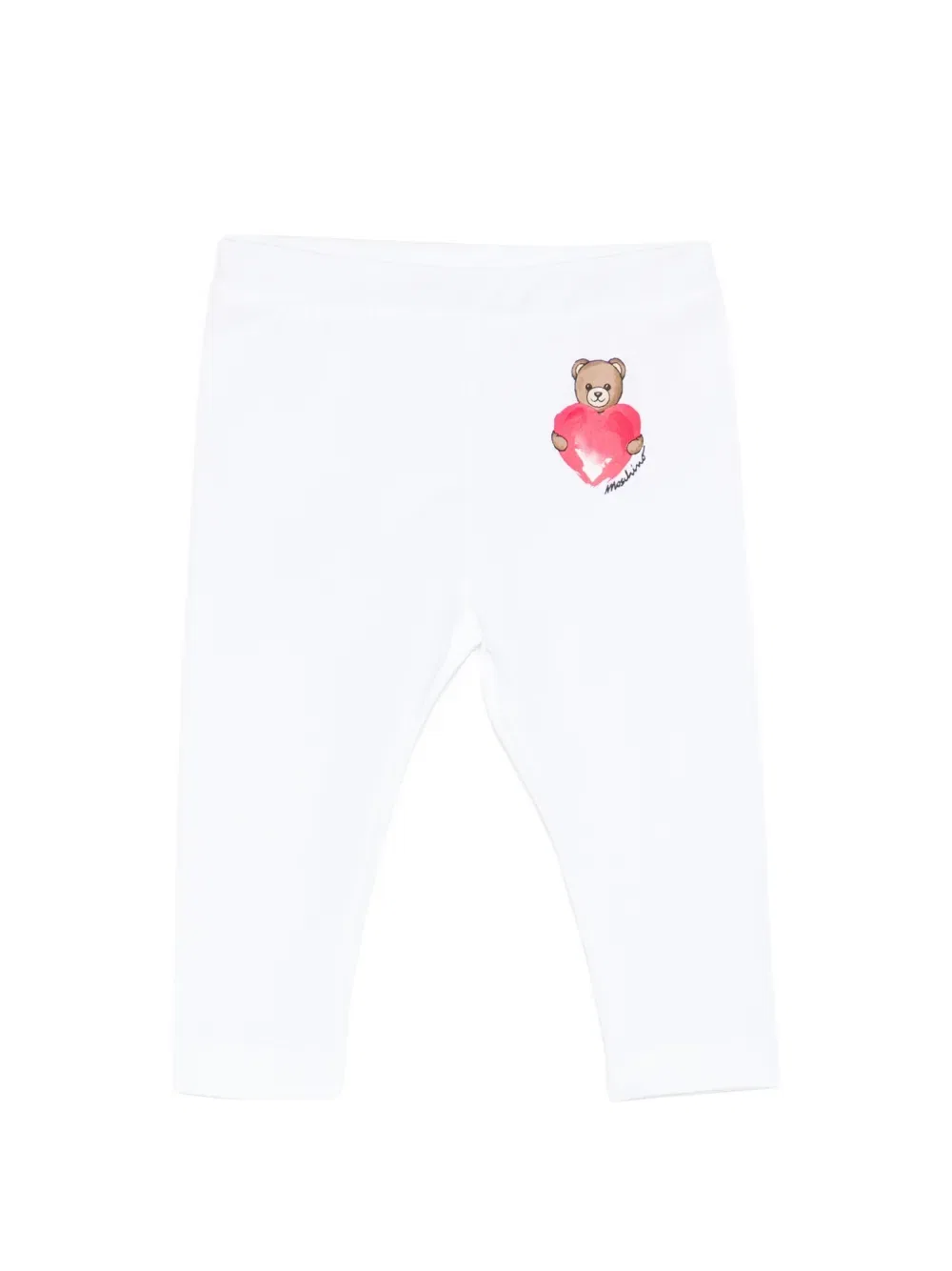 Леггинсы с рисунком в виде сердечек Moschino Kids, белый