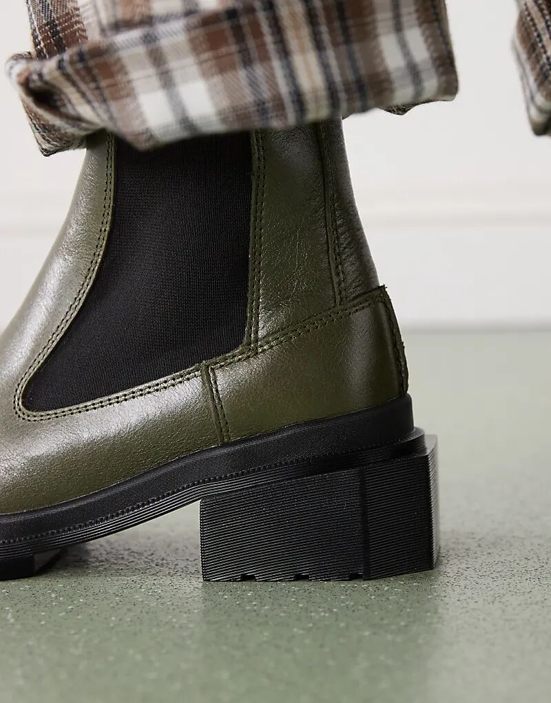 Ботинки Dr Martens Maybole Chelsea оливково-зеленого цвета — фото 2
