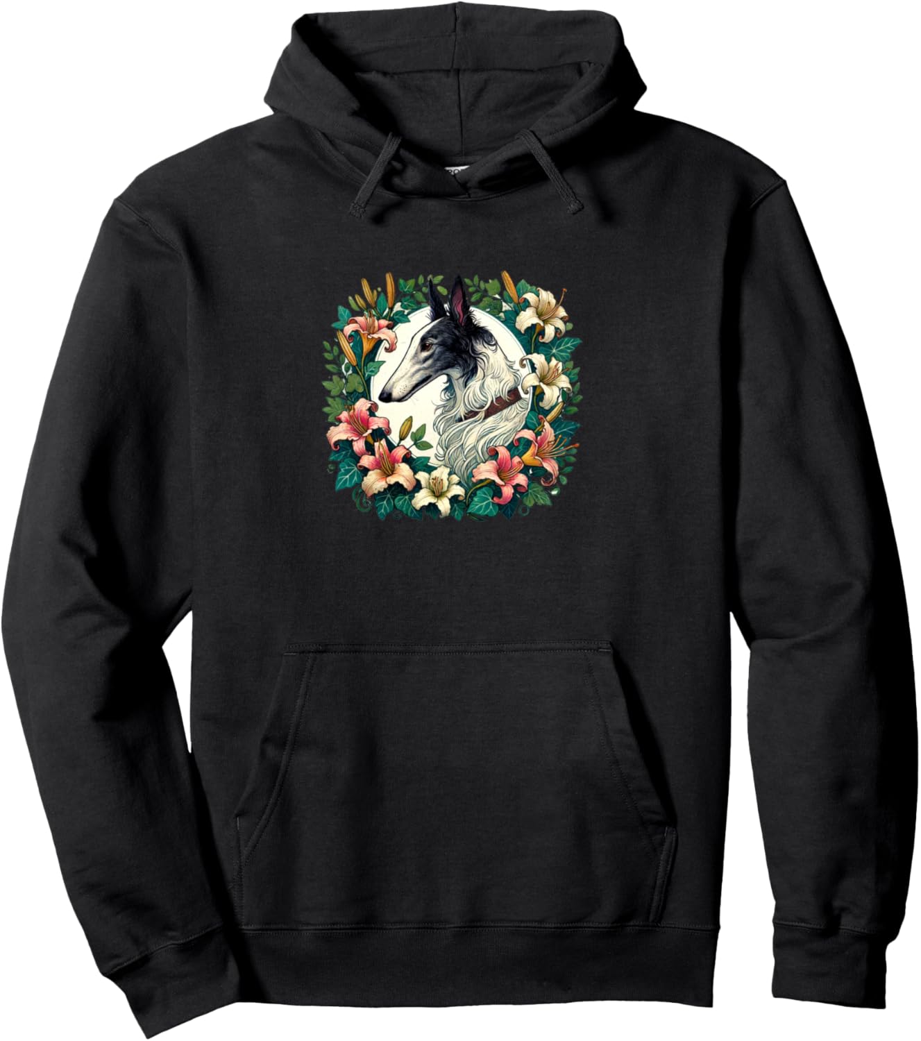 

Толстовка с изображением породы собак борзой Love Borzoi Snugg, черный