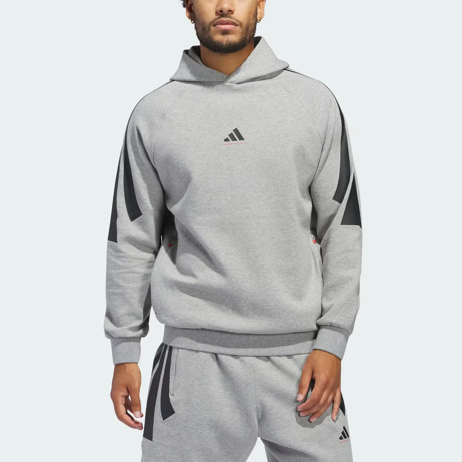 Бесплатная доставка с баскетбольным худи Spacer Gender Neutral Adidas, серый — фото 4
