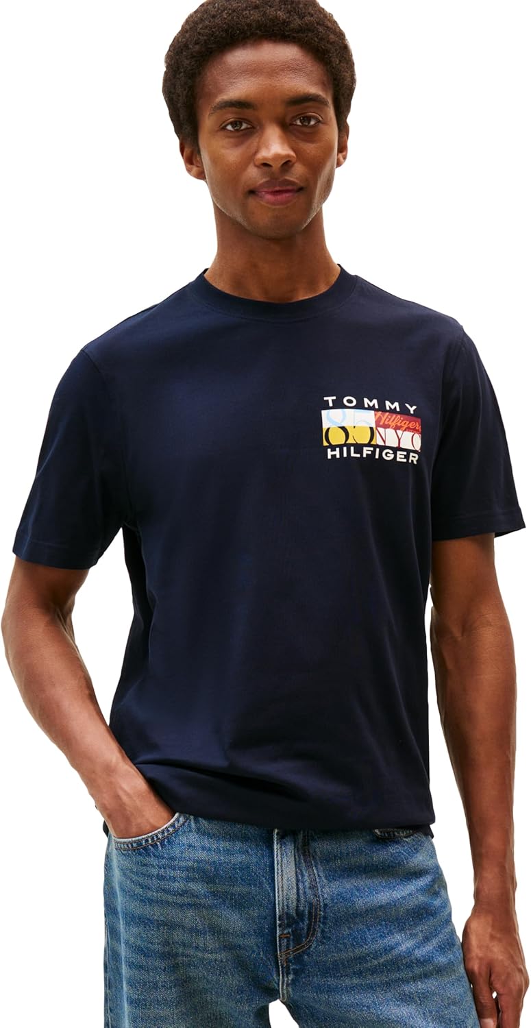 

Мужские хлопковые футболки Tommy Hilfiger с коротким рукавом и цветным логотипом-флажком, Desert Sky, Коричневый, Мужские хлопковые футболки Tommy Hilfiger с коротким рукавом и цветным логотипом-флажком, Desert Sky