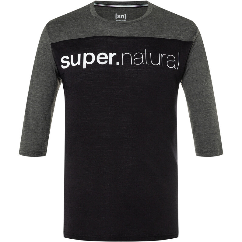 

Мужская футболка с контрастом 3/4 Super.Natural, черный