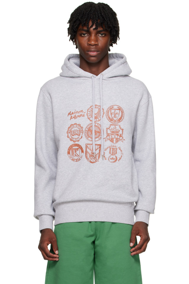 

Принтованная худи Maison Kitsuné, серый