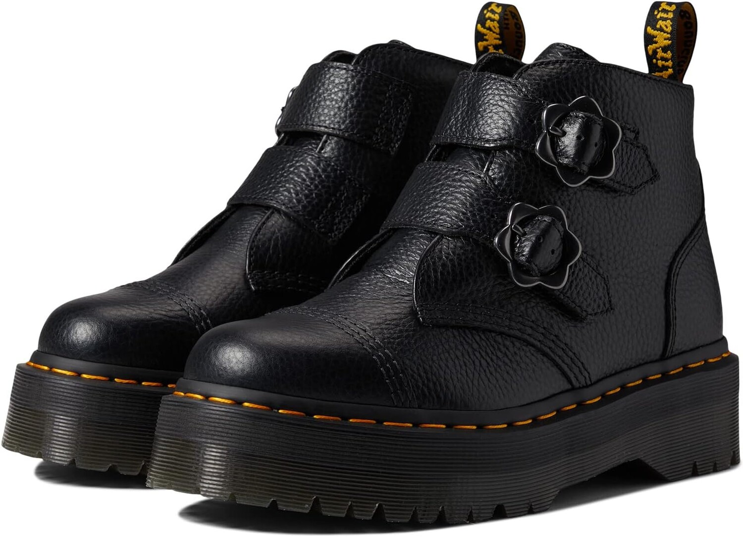 

Ботильоны Devon Flower Dr. Martens, цвет Black Milled Nappa