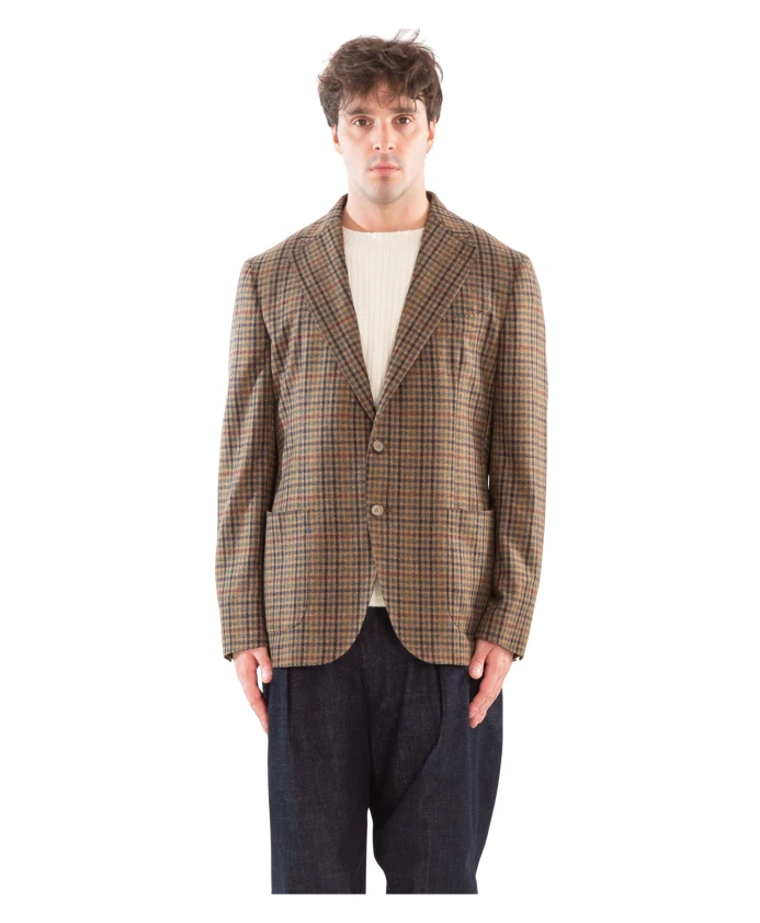 

Шерстяной блейзер Pied-de-Poule Santaniello, коричневый