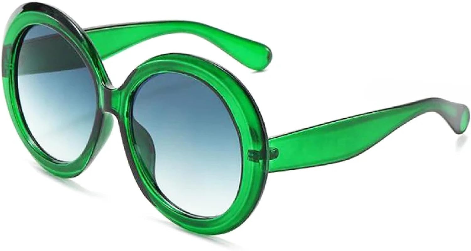 

Винтажные большие круглые солнцезащитные очки для женщин, коричневый градиент, увеличенного размера, модные, роскошные, с зеркальным покрытием и прозрачными линзами TVTBBVV, Green