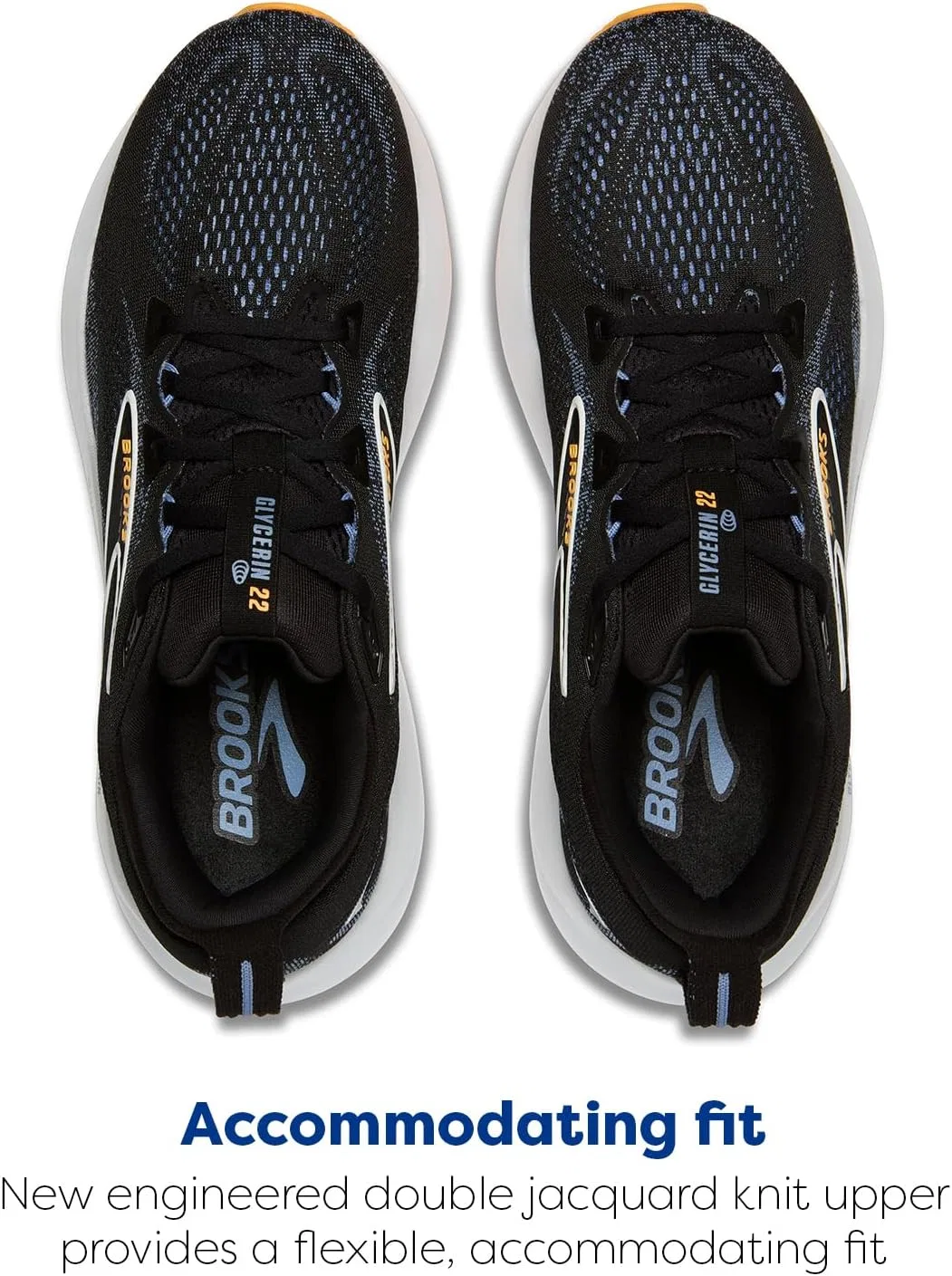 Мужские кроссовки Brooks Glycerin 22, черный/синий/оранжевый — фото 4
