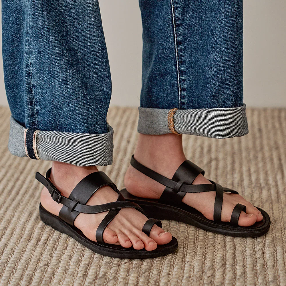 Мужские чёрные сандалии Bethany от Jerusalem Sandals