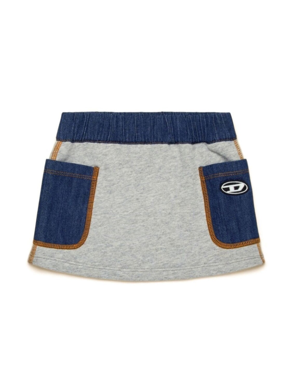 

Diesel Kids юбка с джинсовыми вставками и логотипом, серый