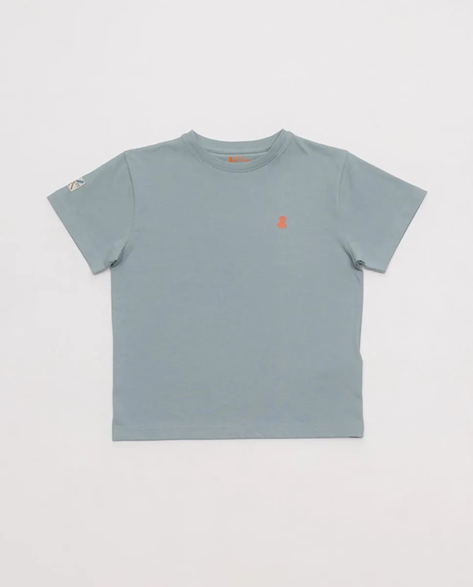 

Детская футболка с коротким рукавом и круглый воротник El Pulpo, синий