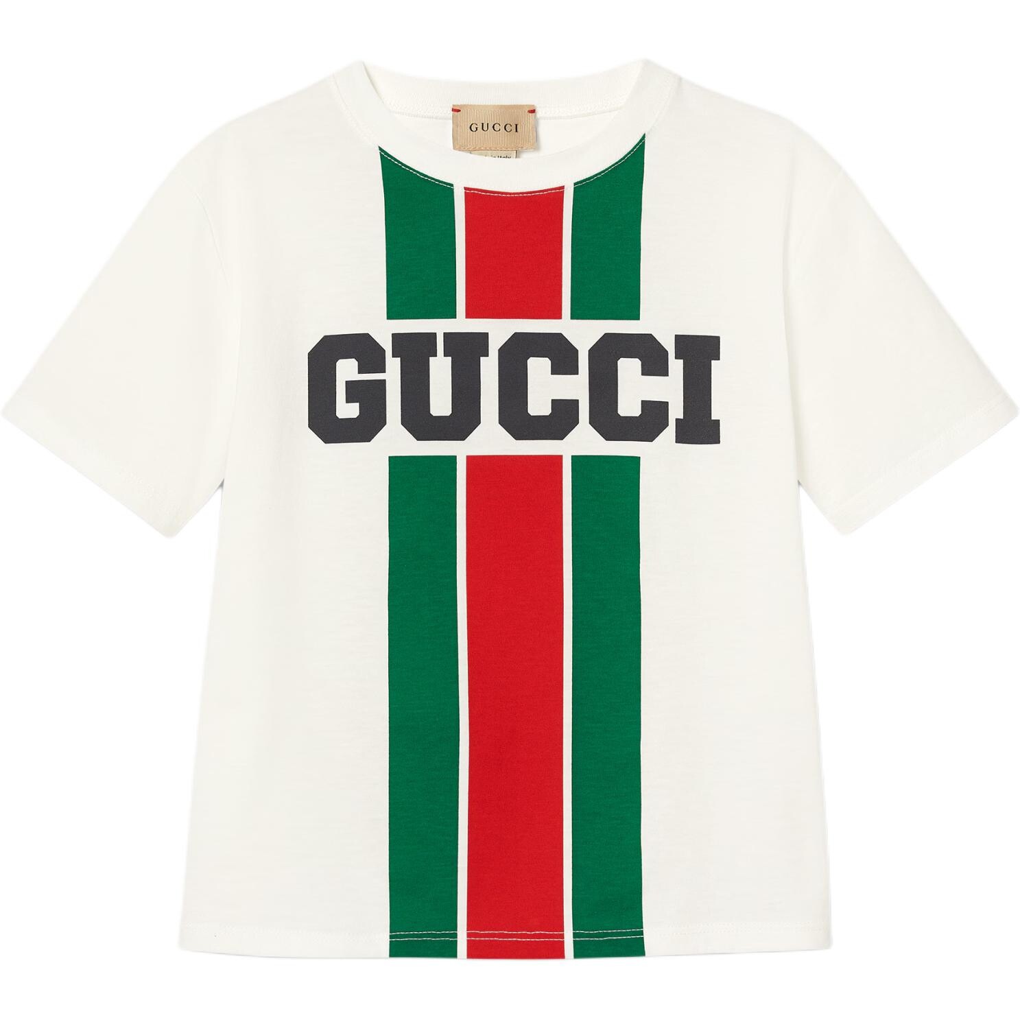 

Футболка детская Gucci с полосатым принтом, белый