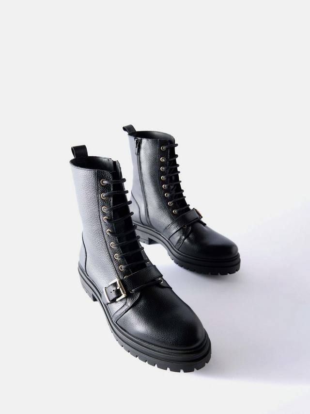 Кожаные мотоциклетные ботинки до щиколотки Mint Velvet, Black — фото 2