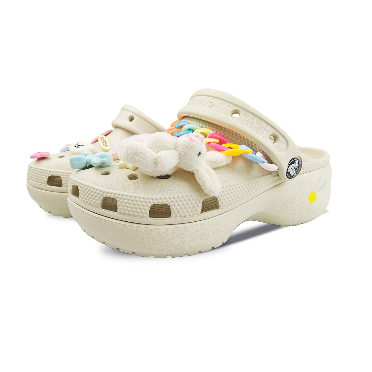 Crocs Классические платформенные клоги женские белые, цвет White — фото 2