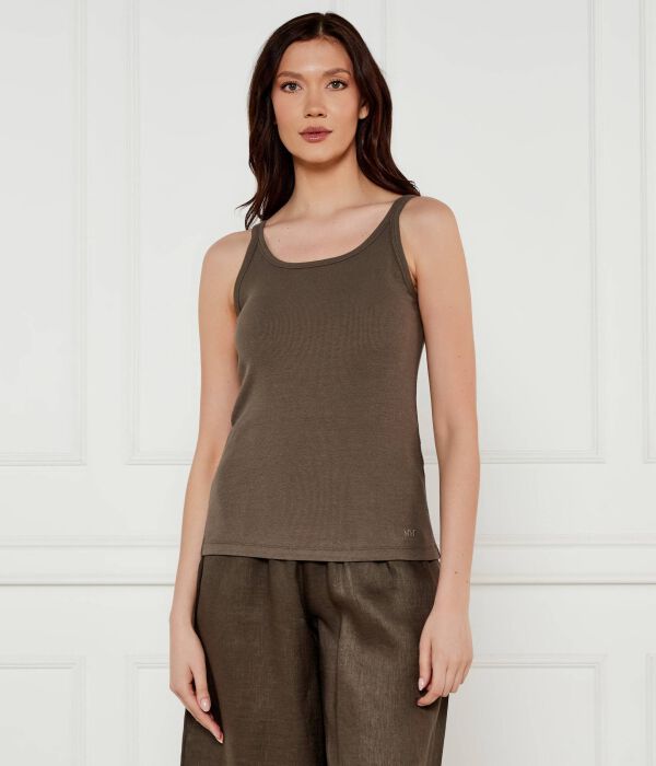 

Футболка стренна Slim fit Max Mara Leisure, коричневый