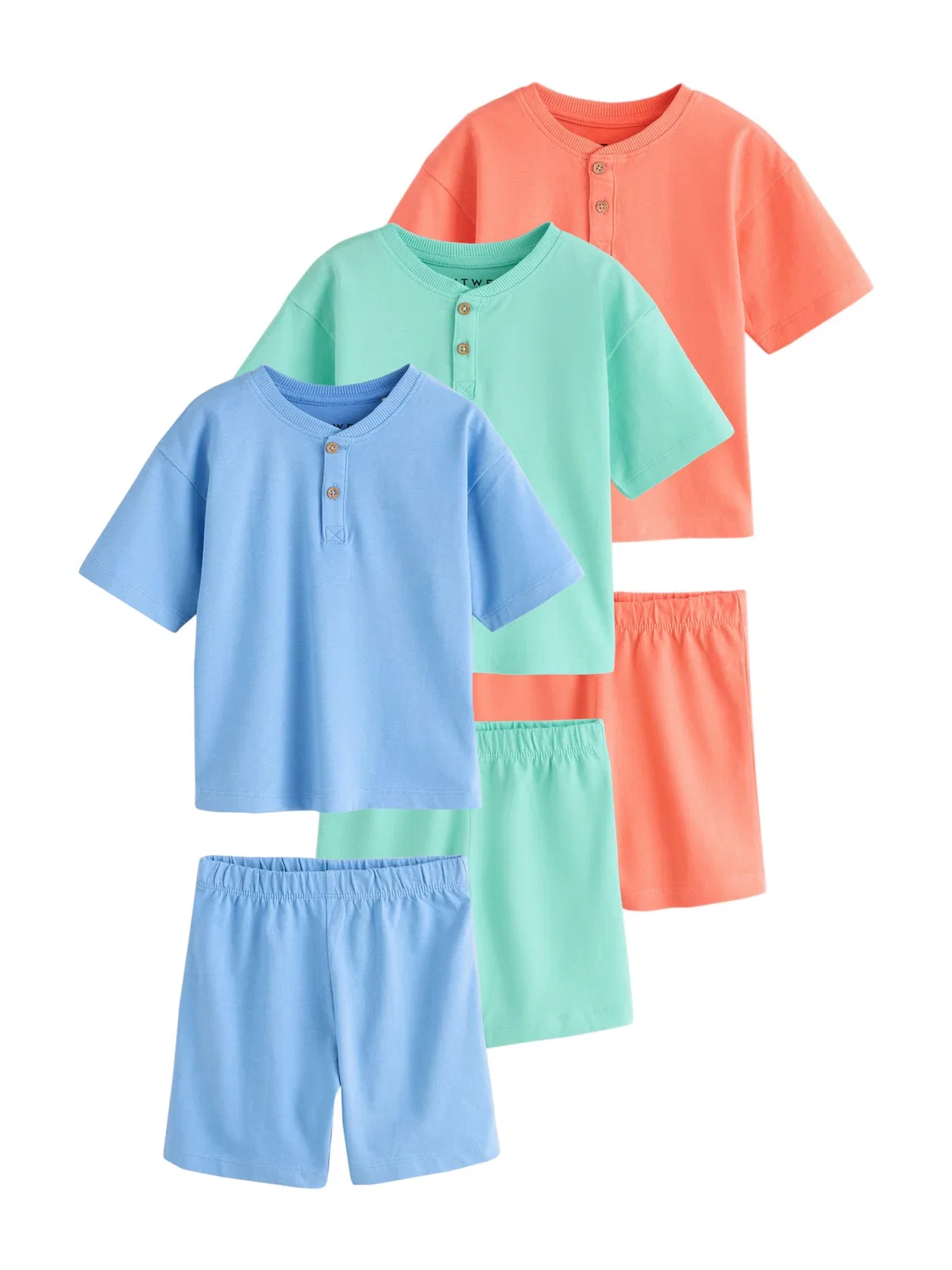 Пижама Next, Turquoise/Azure/Salmon