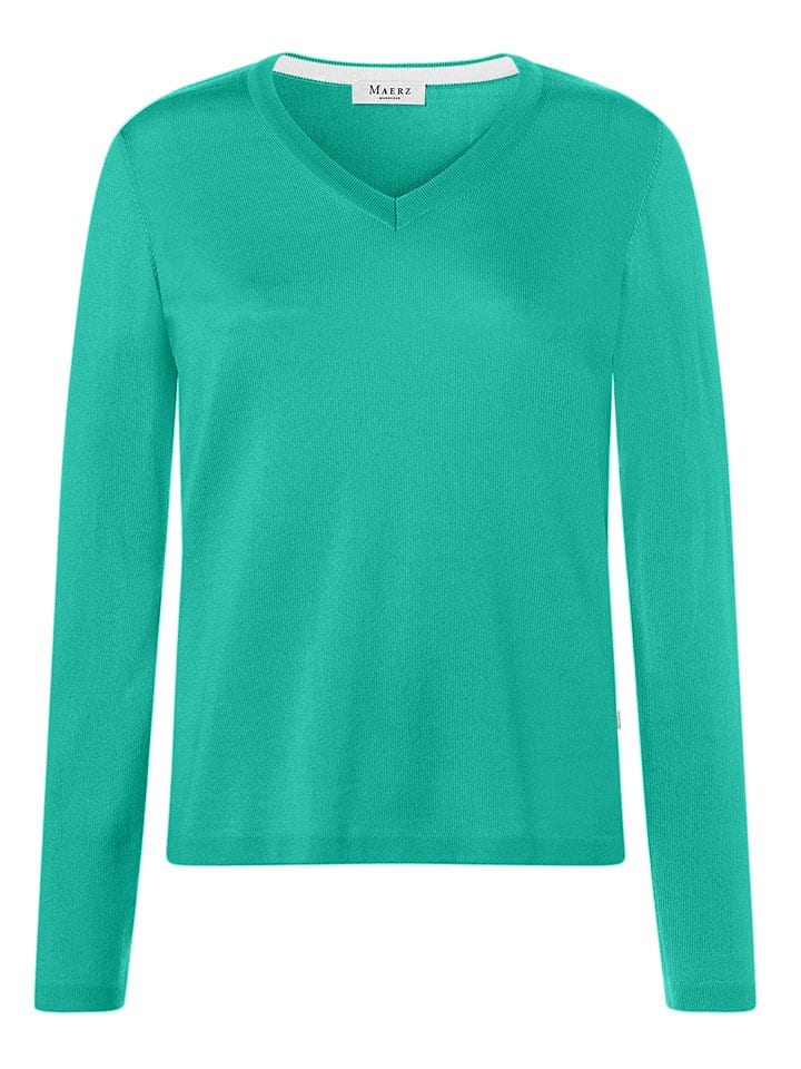 

Maerz Muenchen Шерстяной свитер бирюзового цвета