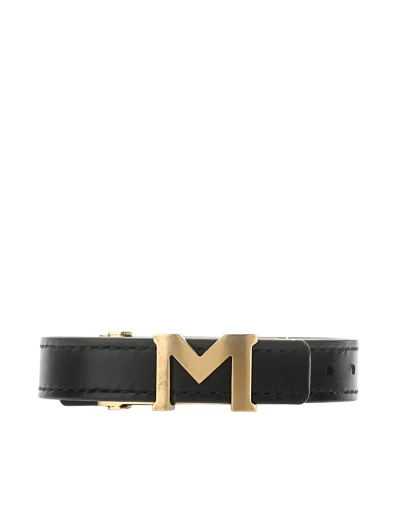 

Черный кожаный браслет Montblanc, золотой