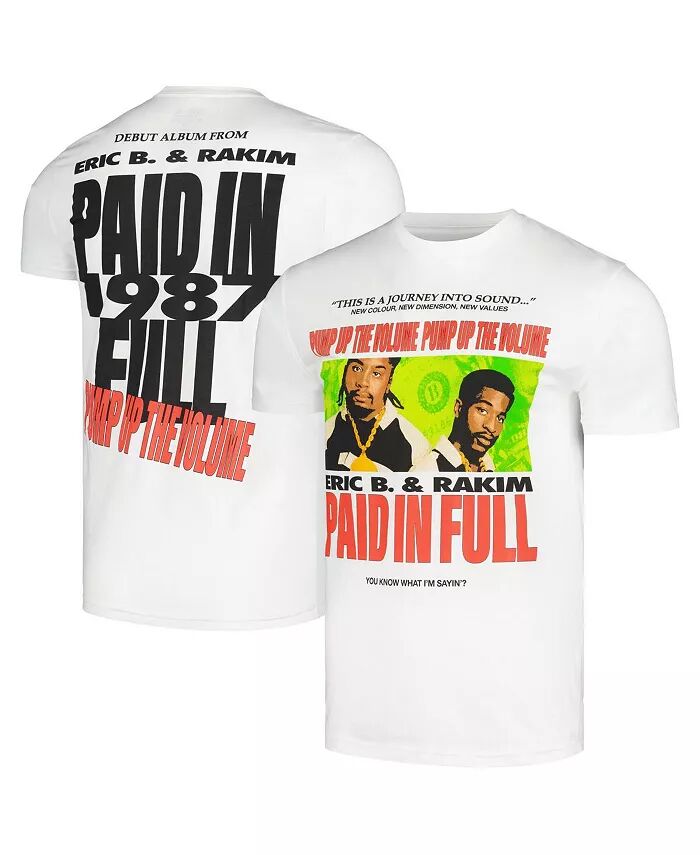 

Мужская белая футболка Eric B. & Rakim Paid In Full Global Merch
