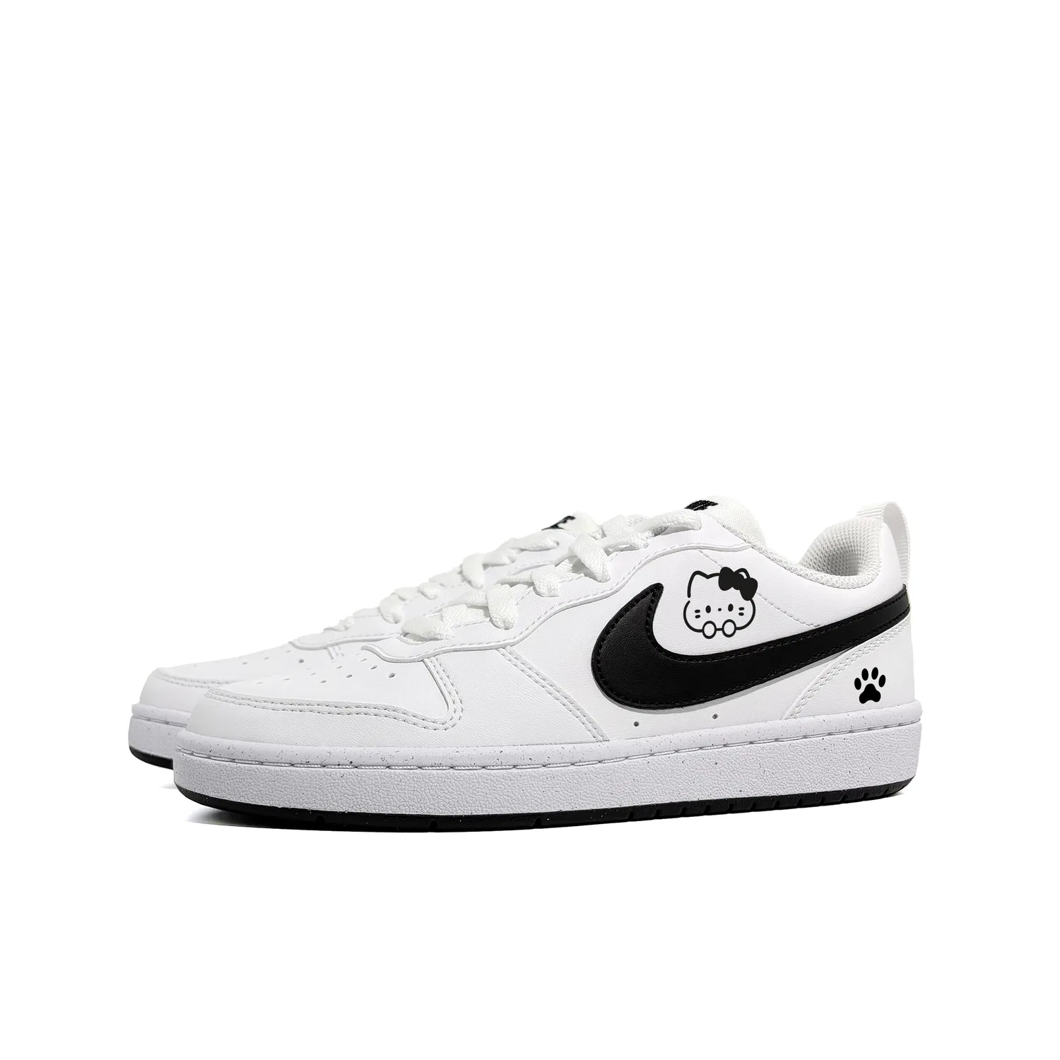 Кроссовки для скейтбординга детские Court Borough Kitten Covering Face Abrasion Resistant Black White Nike, Black White Colorway — фото 4