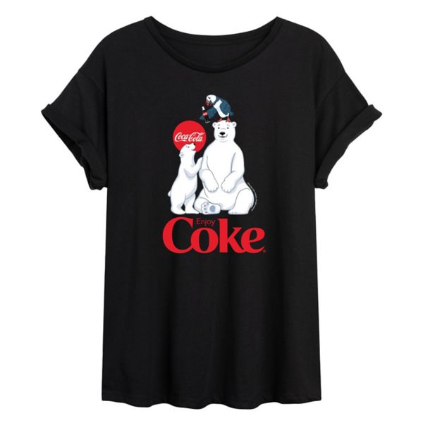 

Футболка Juniors Coca-Cola Polar Bears Puffin большого размера Licensed Character, черный