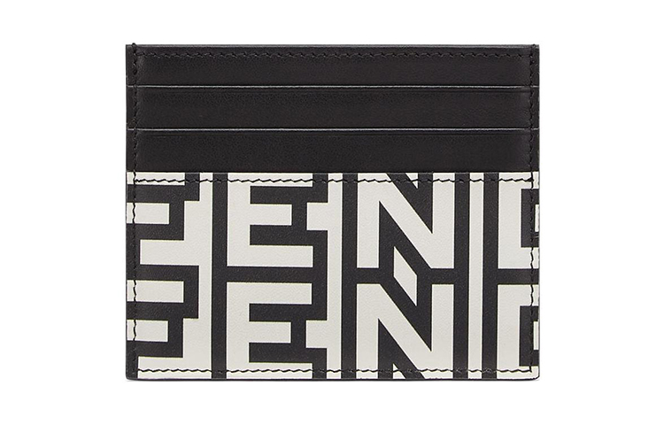 

FENDI Визитница из коровьей кожи унисекс, черно-белая