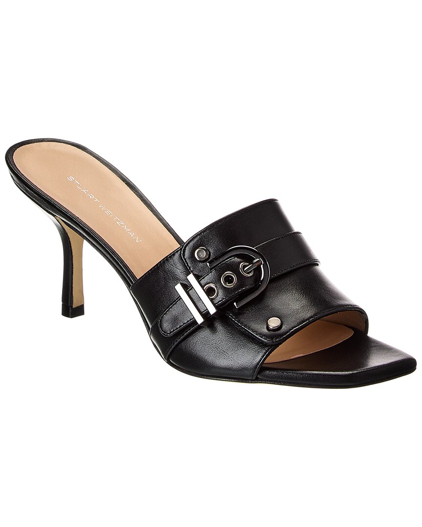 Stuart Weitzman Maverick Слайд 75 Кожаные сандалии, черный