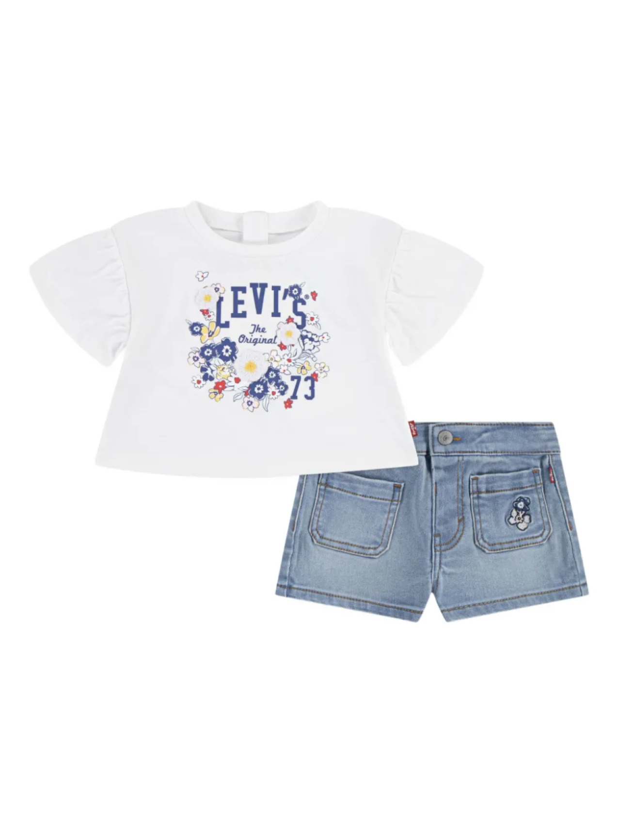 

Комплект из украшенной футболки и шорт Levi's Kids, синий