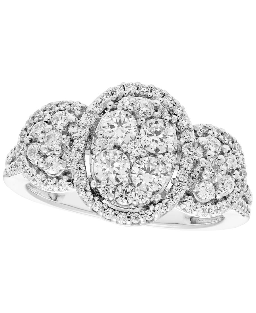 

Бриллиантовое кольцо (1 карат) из белого золота 10 карат Macy's, White